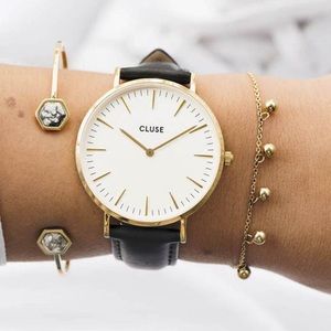 Cluse La Boheme gold white/black watch